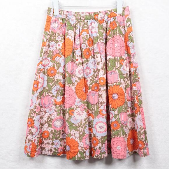 TALBOTS Climbing Floral Button Front Voile Full Midi Skirt Retro Tradwife Sz SP - Picture 6 of 8